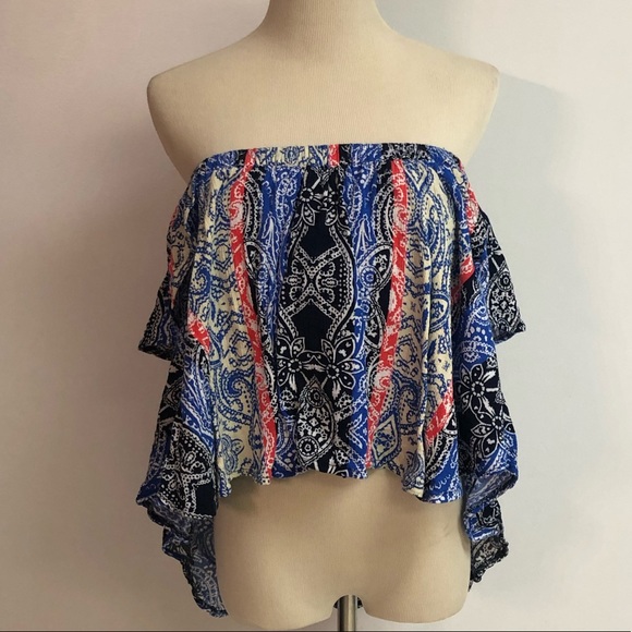 Tops - Vintage Havana Off the Shoulder Crop Top